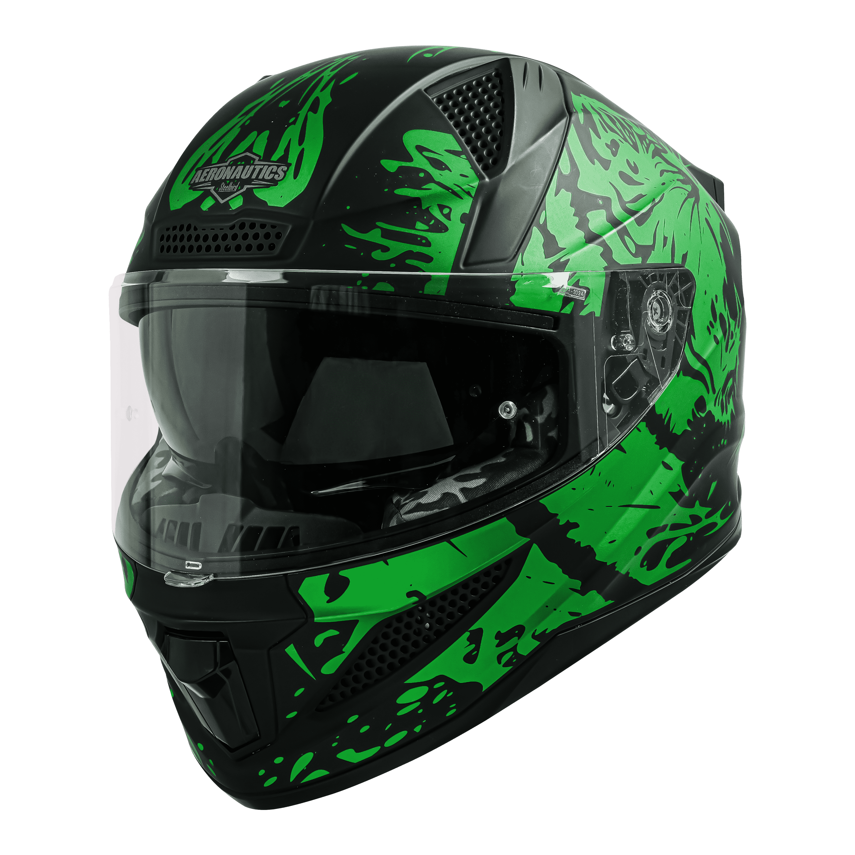 SBH-25 ISS TIGER GLOSSY BLACK WITH FLUO GREEN